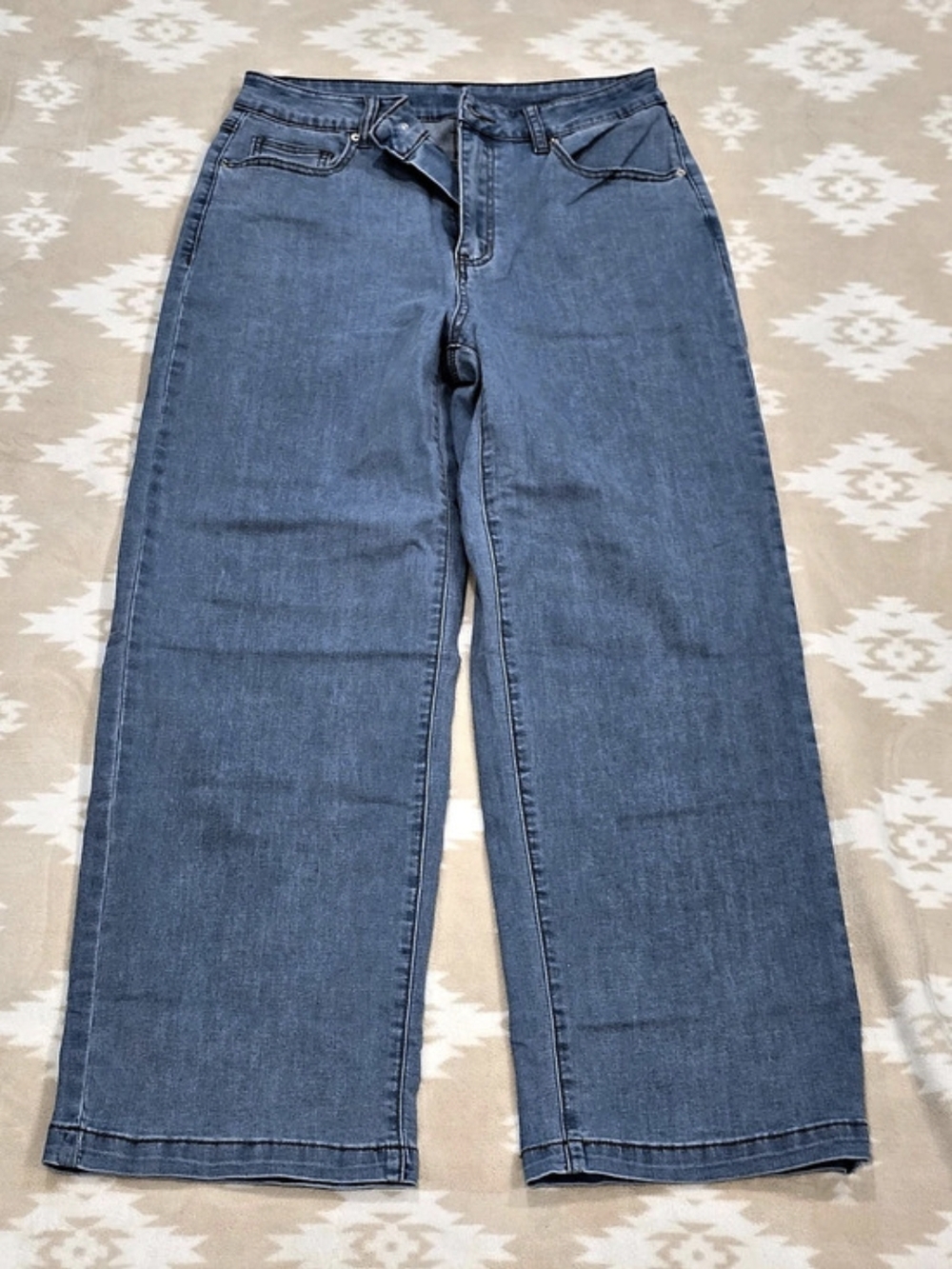 ETTELO High Waisted Straight Leg Jeans Blue Waist 10